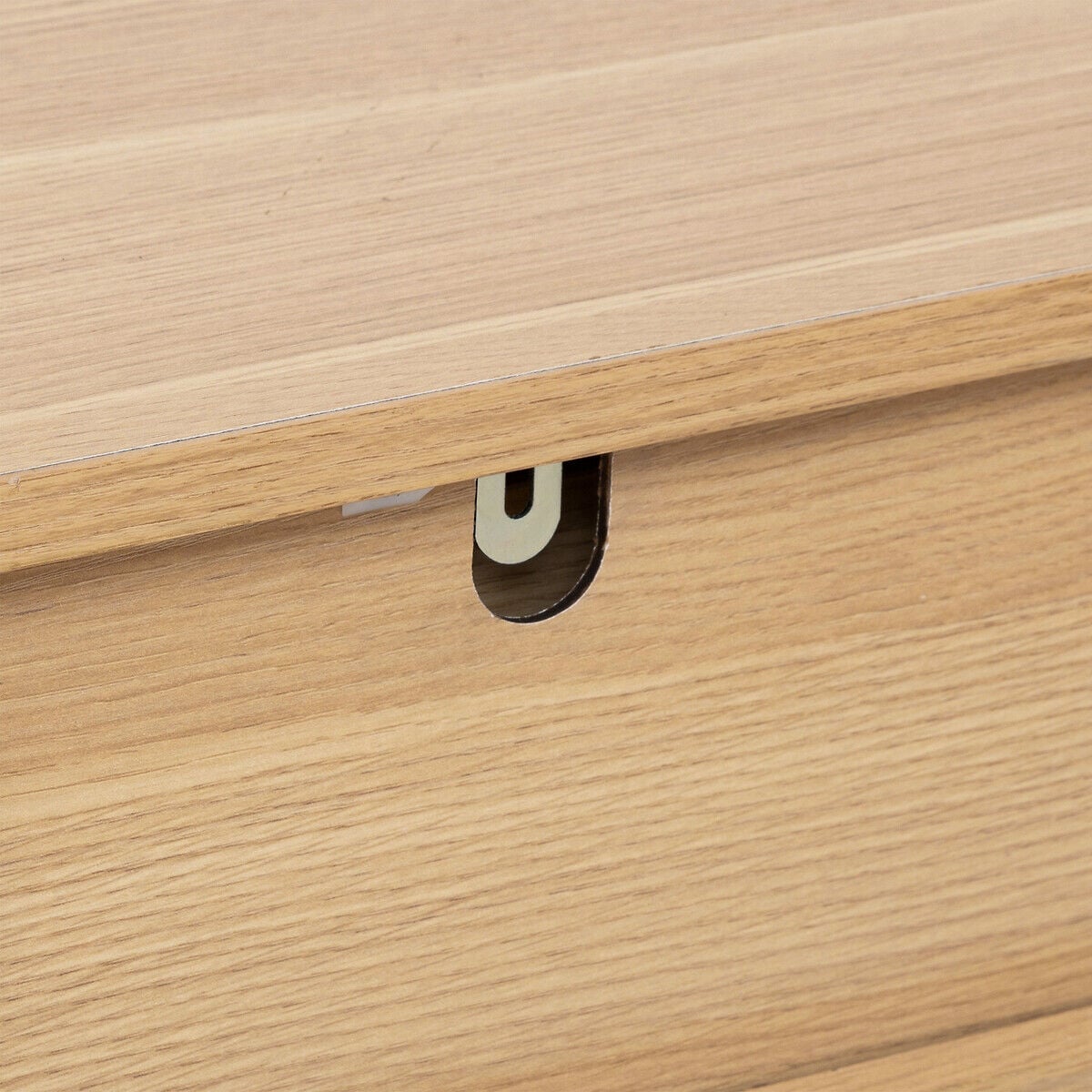 Consola Com 2 Gavetas Em Mdf e Metal Bege Tasso, , large
