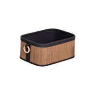 Cesta de ba&ntilde;o de bamb&uacute; con asa de madera 23x33cm