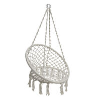 Sill&oacute;n colgante PLUMAYA de macram&eacute; beige