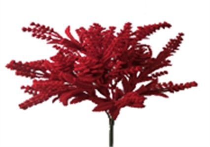 Ramo com pinhas vermelho efeito veludo 30cm, , large