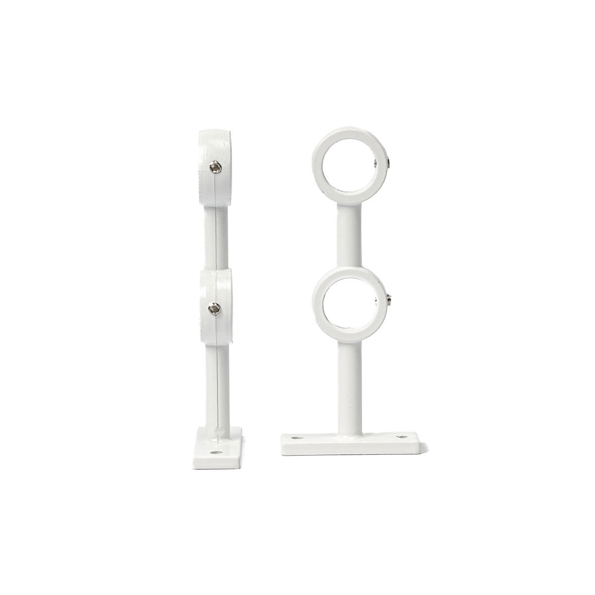 Conjunto de 2 suportes duplos branco para varão, , large