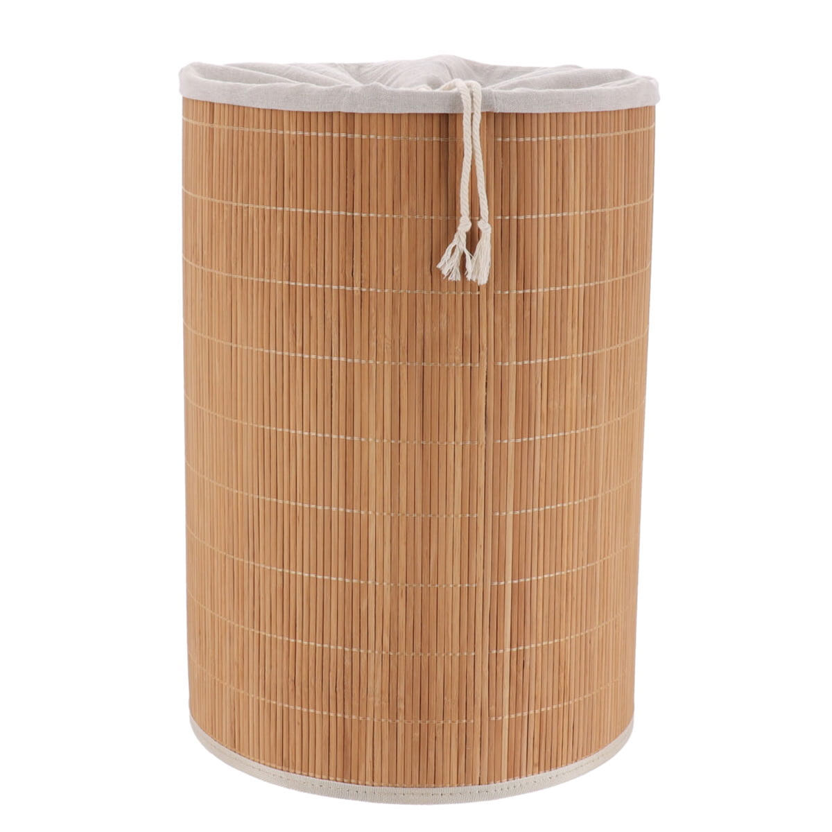 Cesto de roupa wc dobrável castanho em bambu, , large