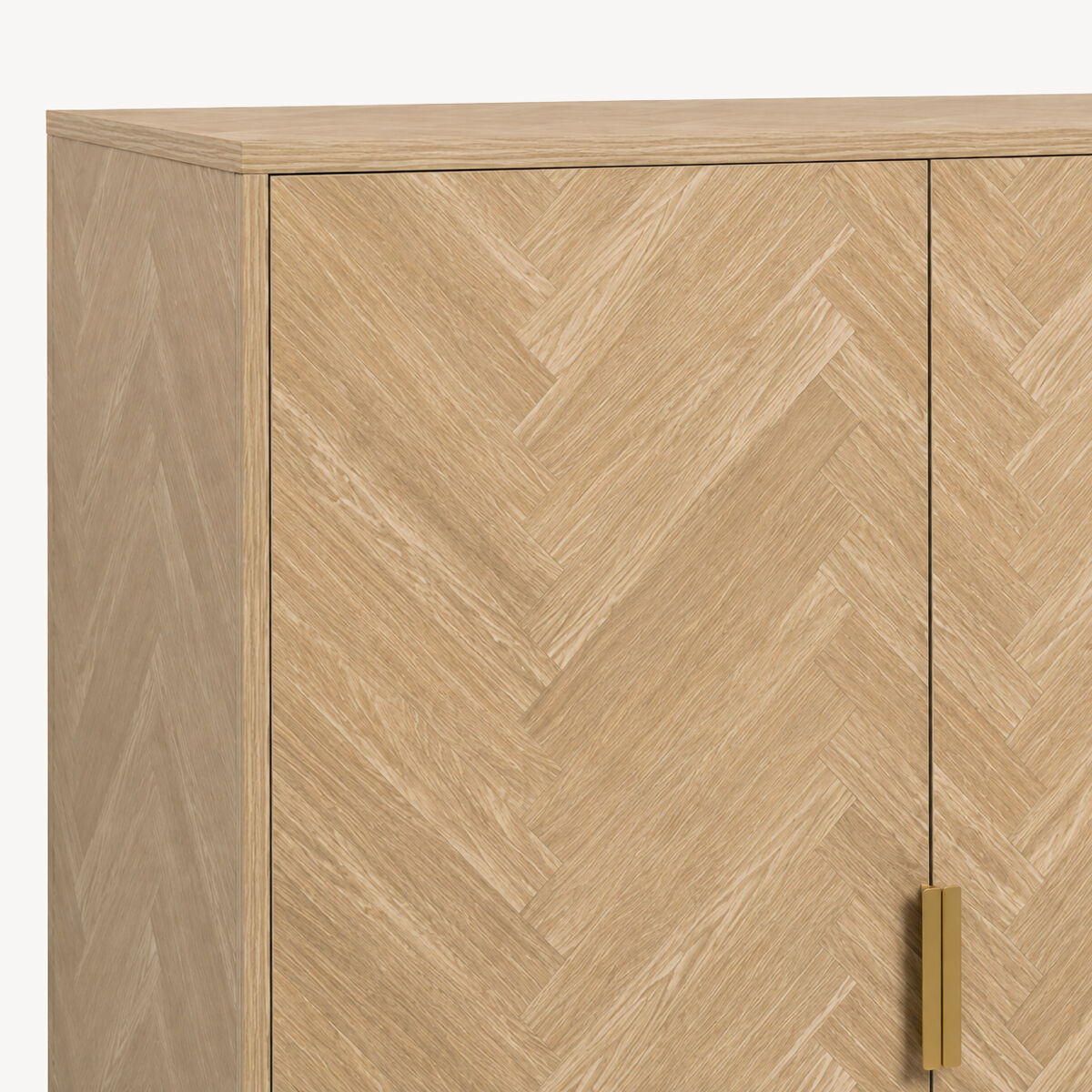 Móvel de apoio CHEVRON bege em mdf com 2 portas, , large