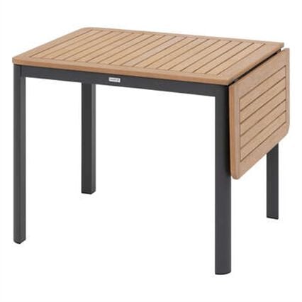 Mesa extensível FOLYA em alumínio e madeira eucalipto, , large