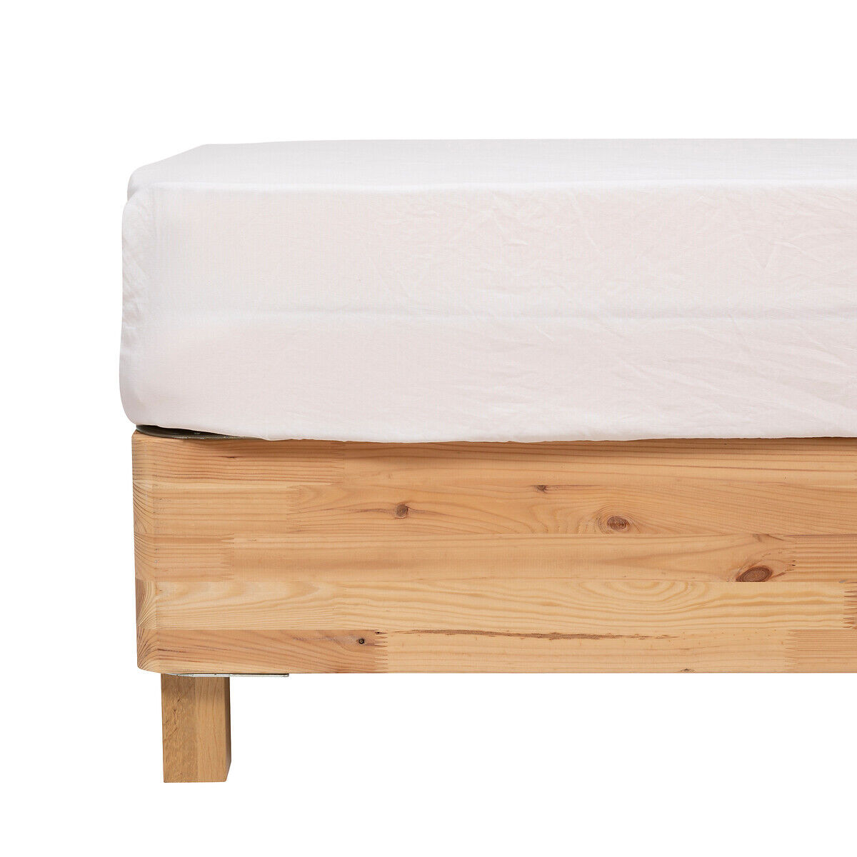 Fitted sheet PRISCIA white, , large