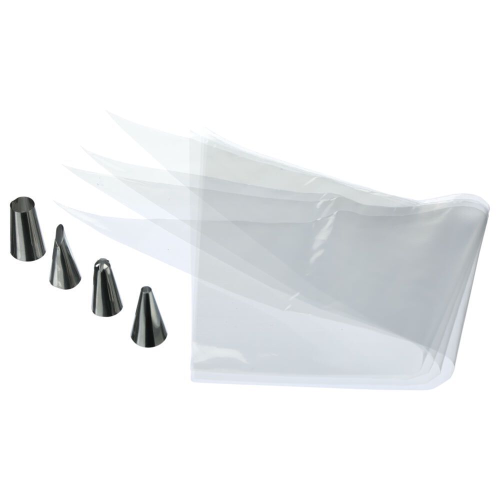Conjunto 20 bolsas pasteleiro e 4 bicos, , large