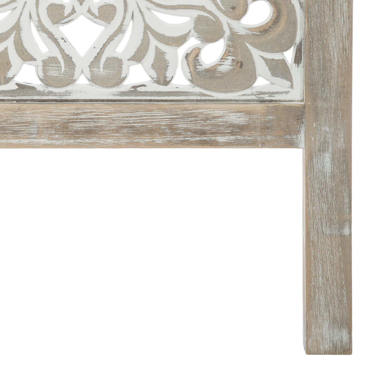 Biombo ETNIK branco com 3 painéis em madeira 169cm, , large