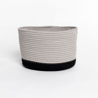 Cesta wc beige de algod&oacute;n 28x22cm