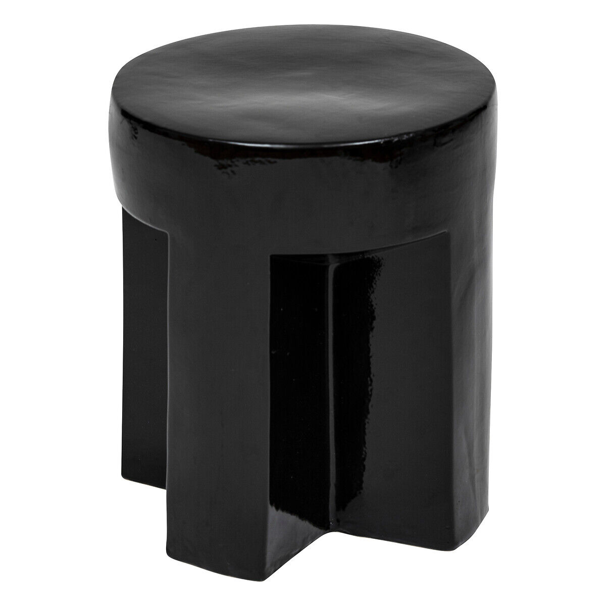 Side table KRIZ ivory in ceramic D34x41cm, , large