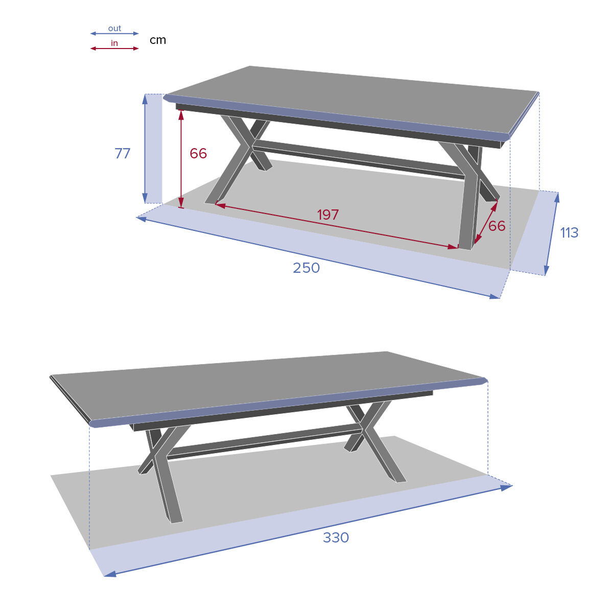 Extendable table AXIOME honey clay wood effect, , large