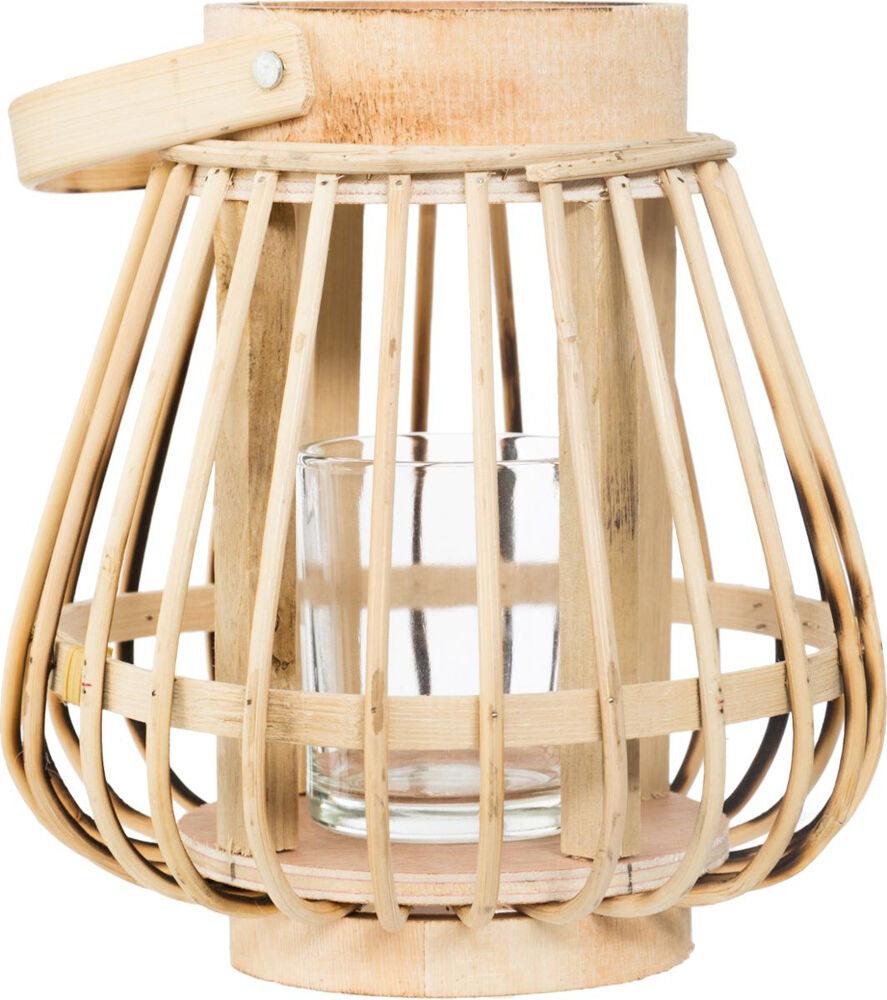 Lanterna decorativa em bambu cor natural, , large