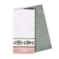 Set de 2 pa&ntilde;os de cocina verde 