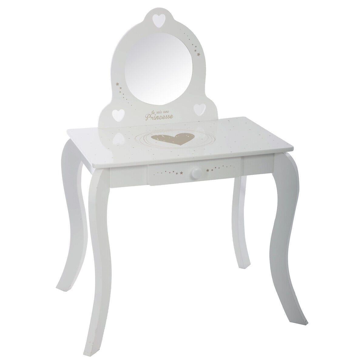 Toucador branco com tamborete, , large