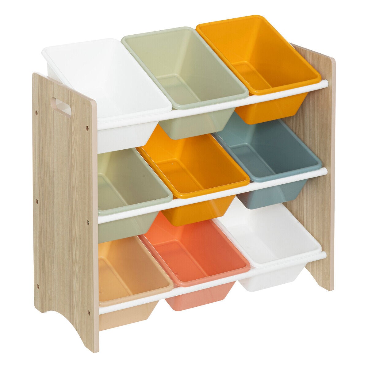 Estante em mdf de 3 níveis com 9, , large