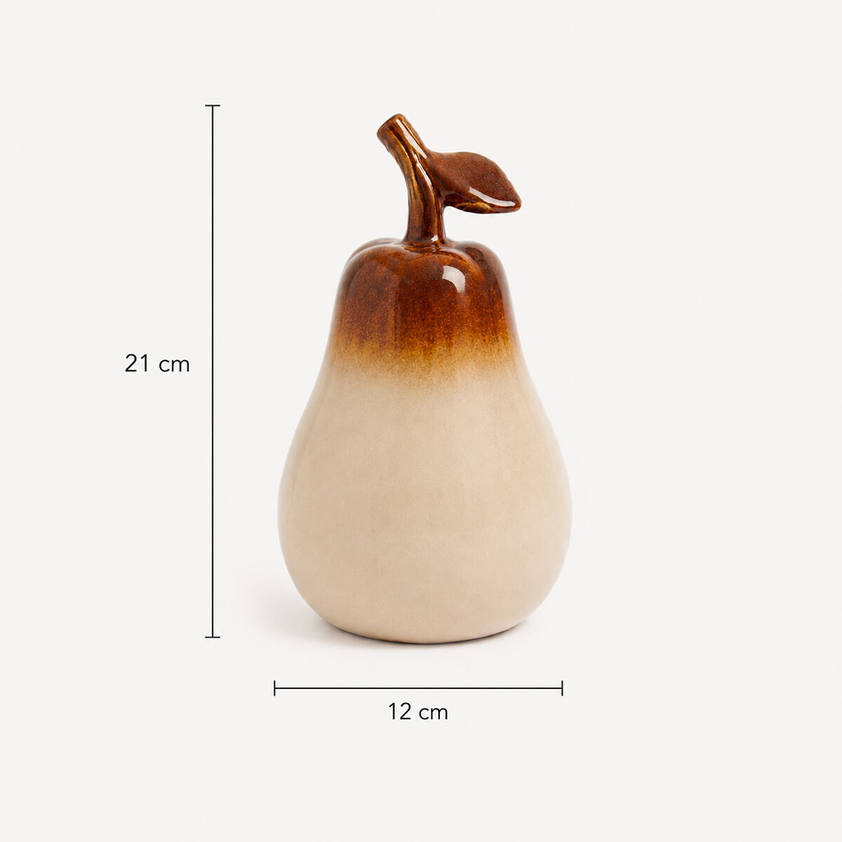 Figura decorativa pêra bege 21cm, , large
