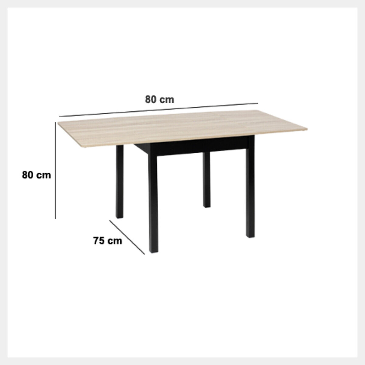 Mesa de jantar extensível em mdf 80-116-152cm, , large