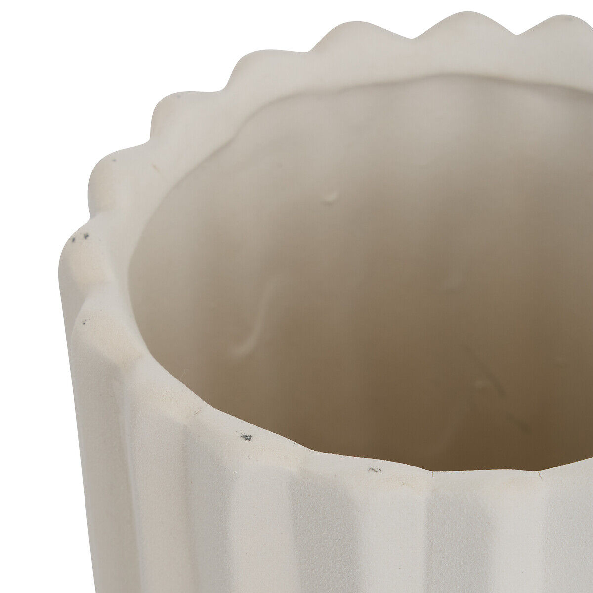 Jarra canelado FERNAN branco em cerâmica 36,5cm, , large