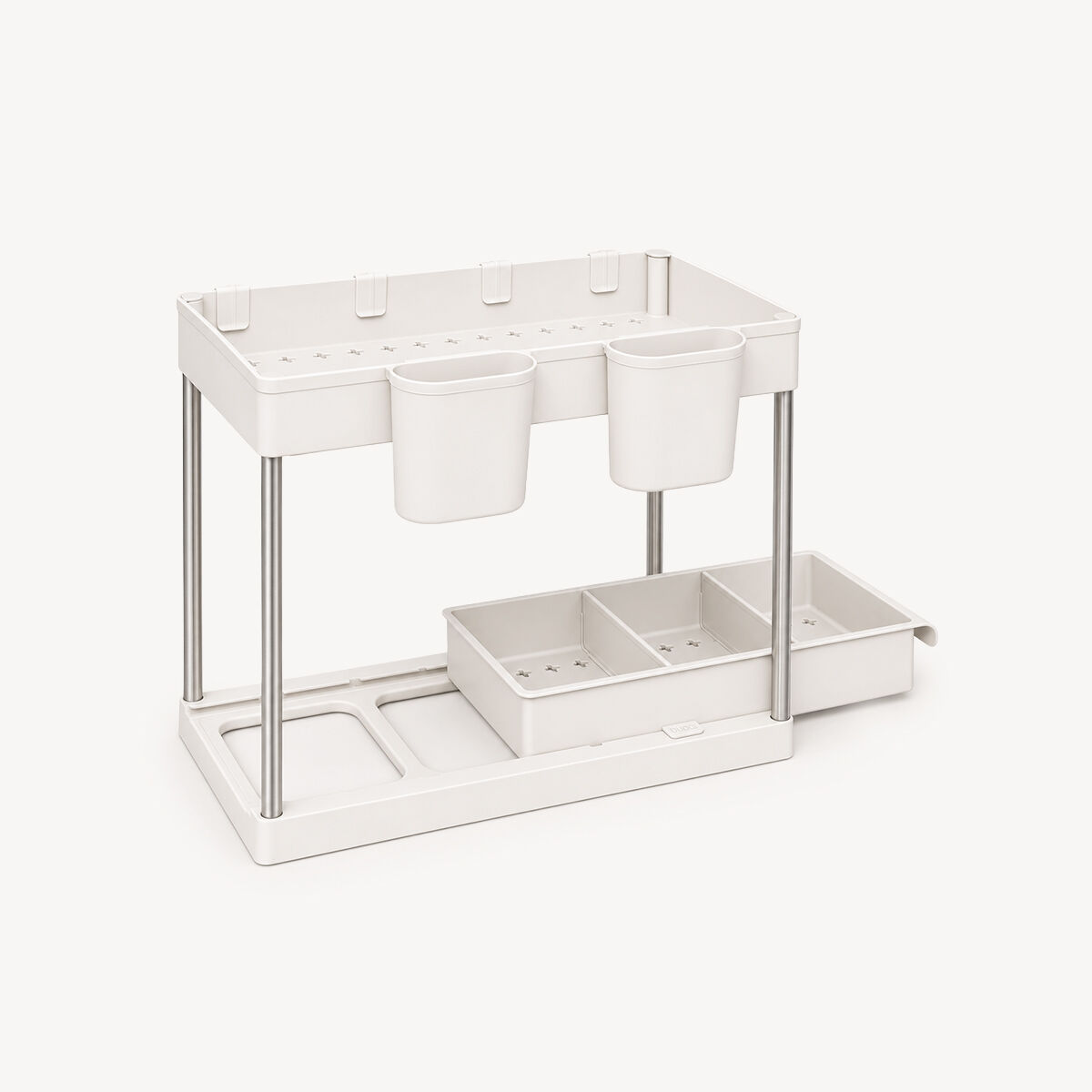 Organizador para armário bege com 2 níveis 34cm, , large