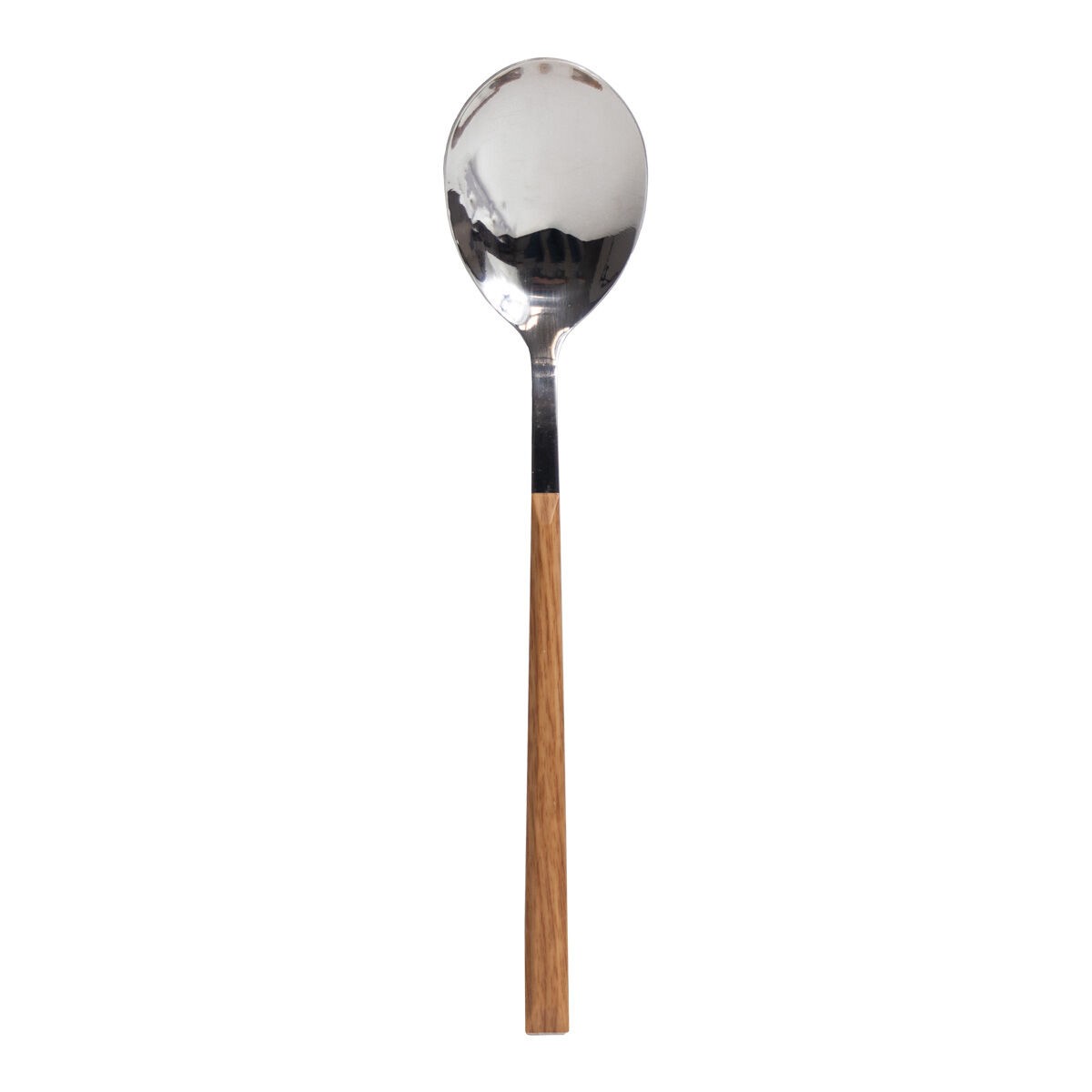 Colher de sopa em inox com cabo castanho, , large