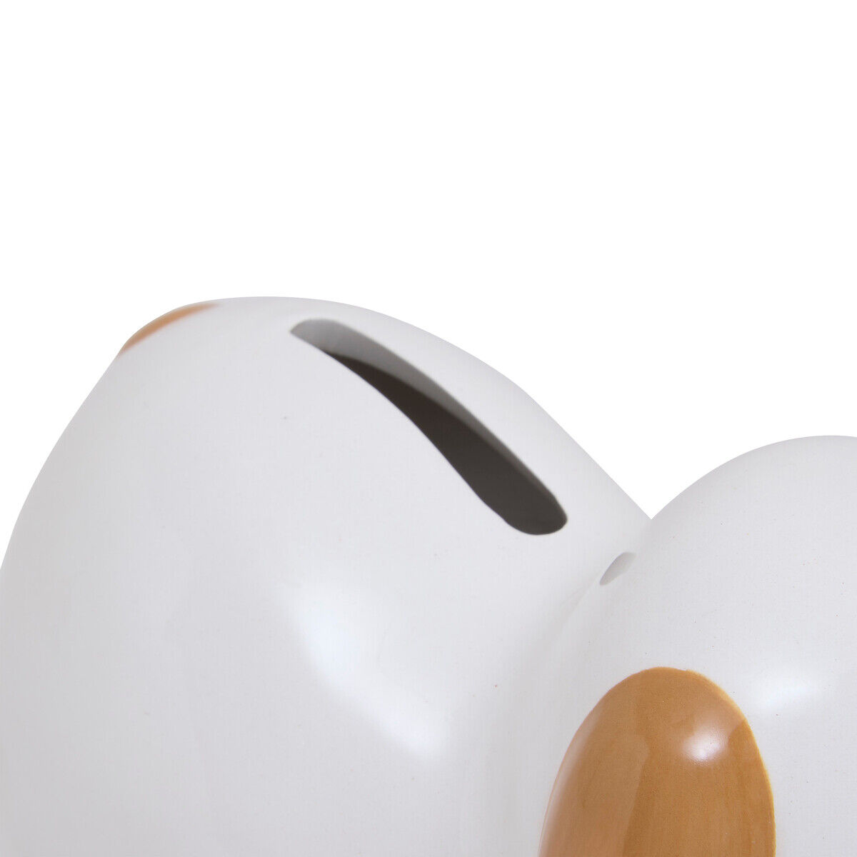 Mealheiro cão branco e castanho 7cm, , large
