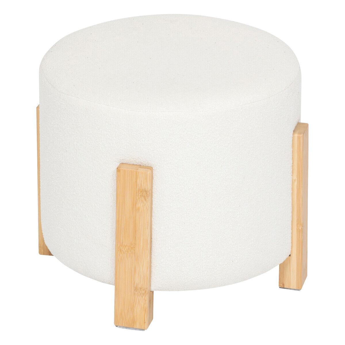 Banqueta BANSA branco com pés de bambu, , large