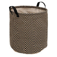 Cesta VALY zig-zag beige y negro de yute 32cm
