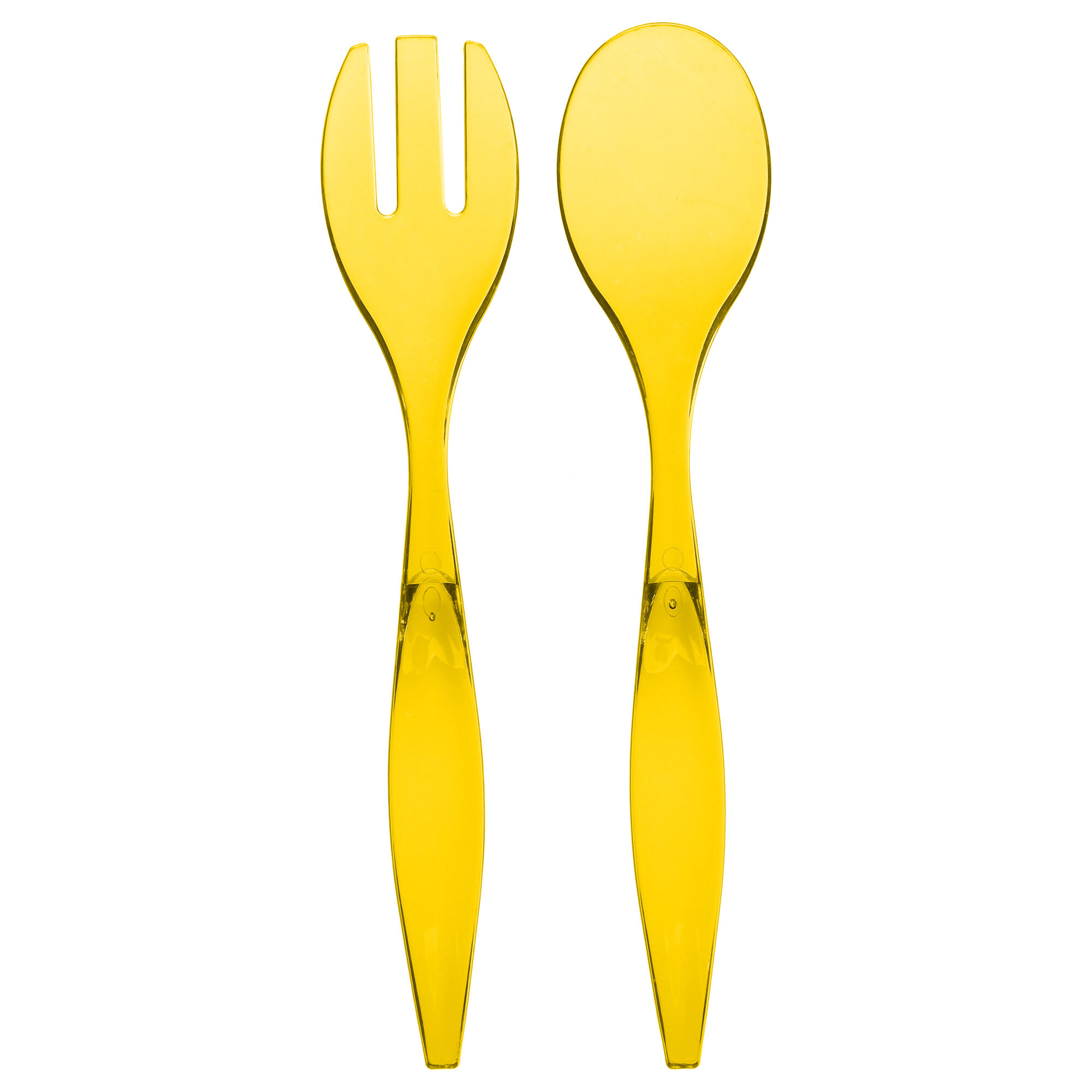 Conjunto de 2 talheres amarelo para salada, , large