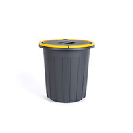 Cubo reciclaje negro con asa amarilla 25L