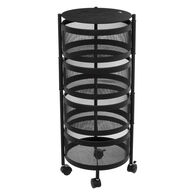 Mueble auxiliar redondo MAYAJ negro de acero 33x76