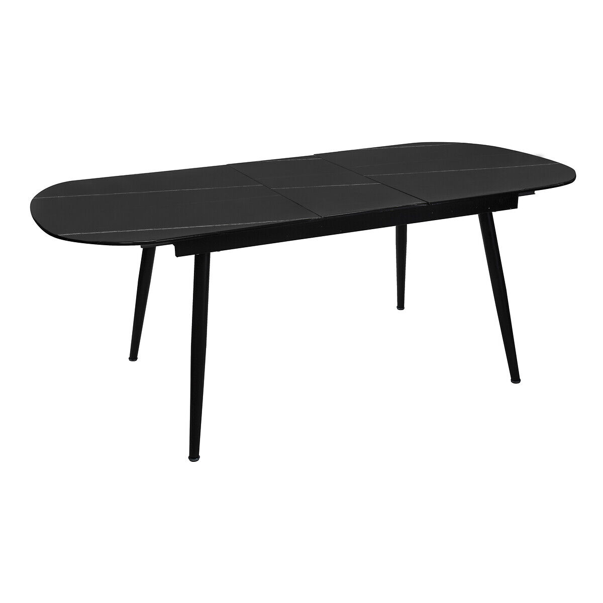 Mesa de jantar extensível MAPU preta de vidro, , large