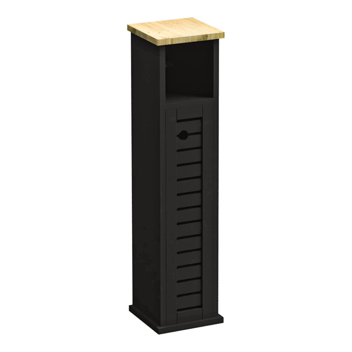 Móvel porta rolos wc com 2 porta e prateleira CANCUN preto, , large