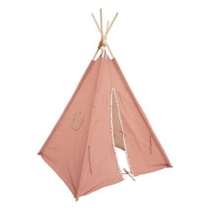 Tenda TIPI rosa com pompons rainbow, , large