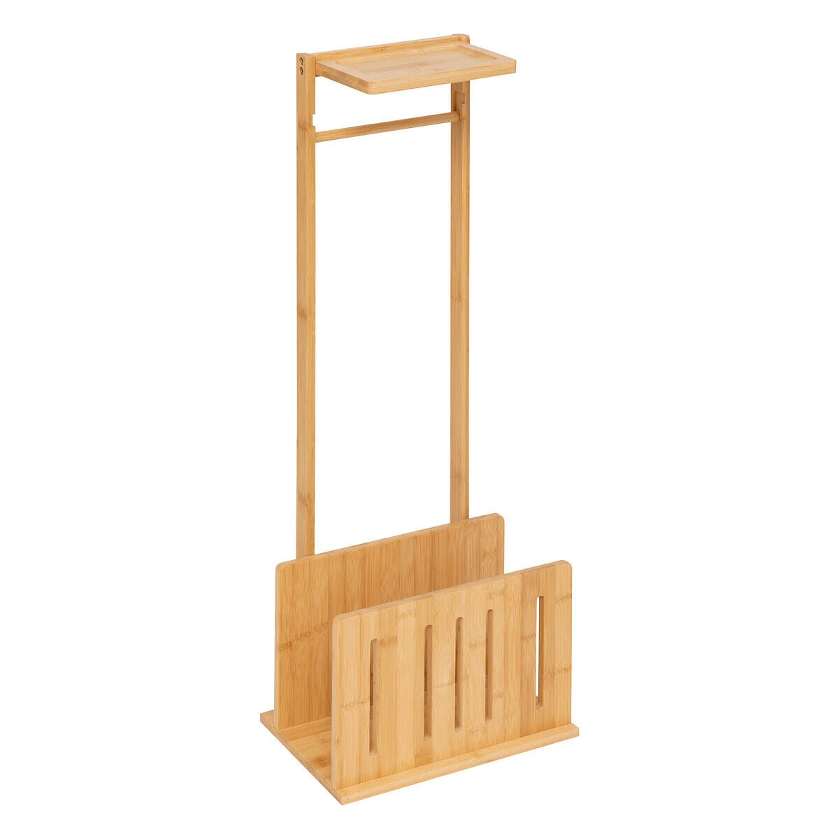 Suporte wc em bambu para papel higiénico com reserva, , large