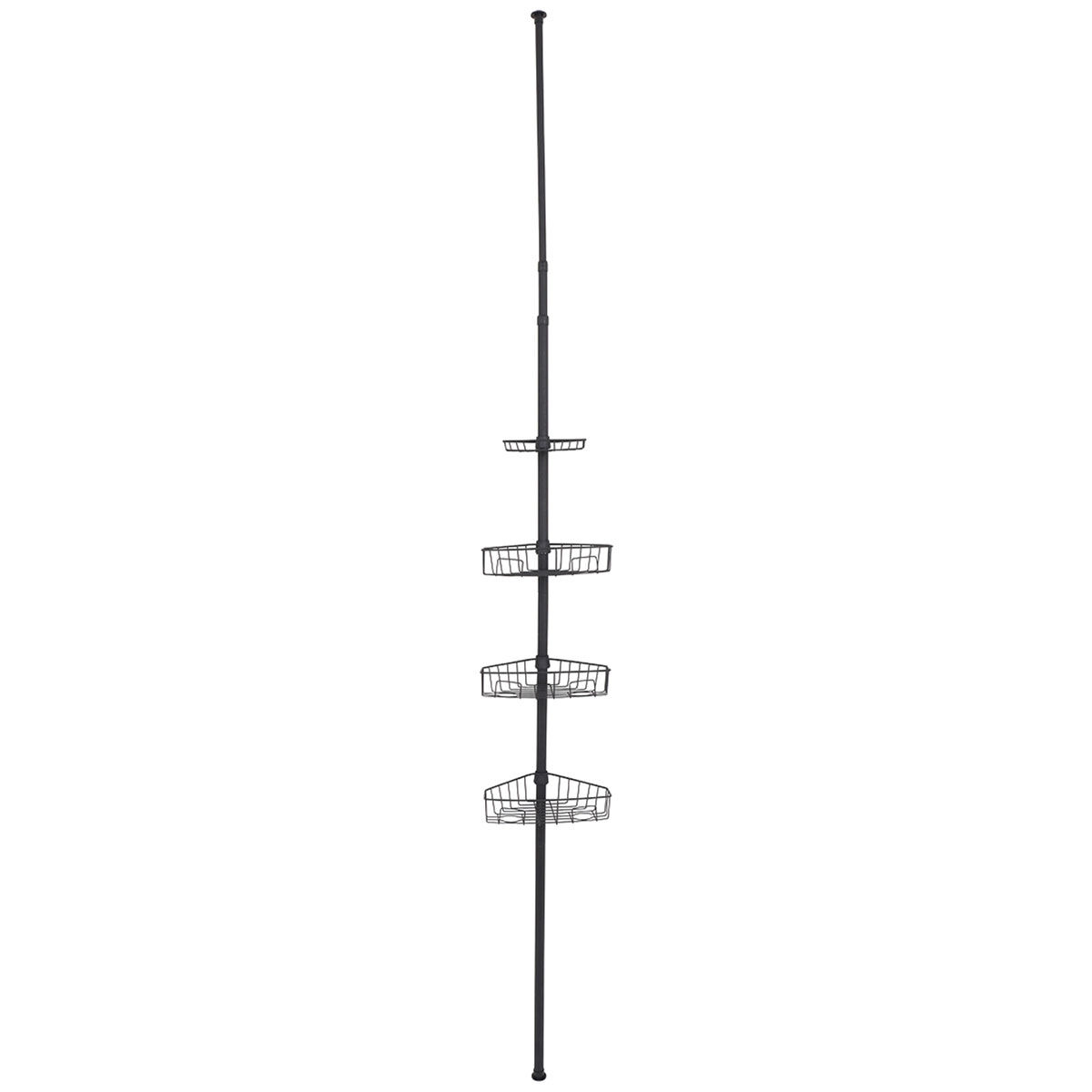 Coluna wc com 4 cestos cinza em metal, , large