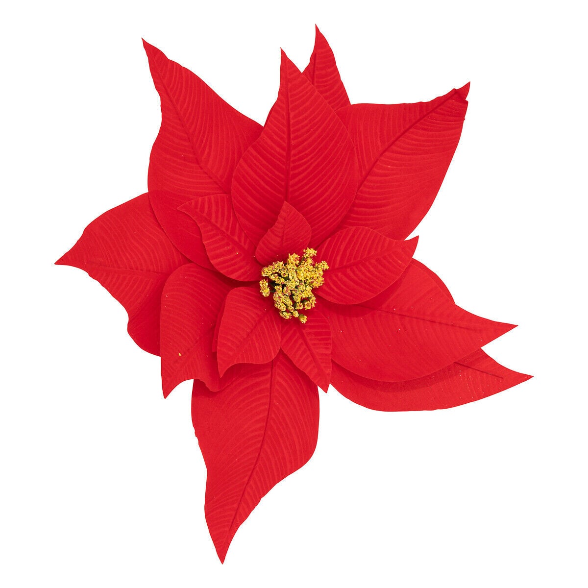 Flor poinsettia vermelho com pinça 45cm, , large