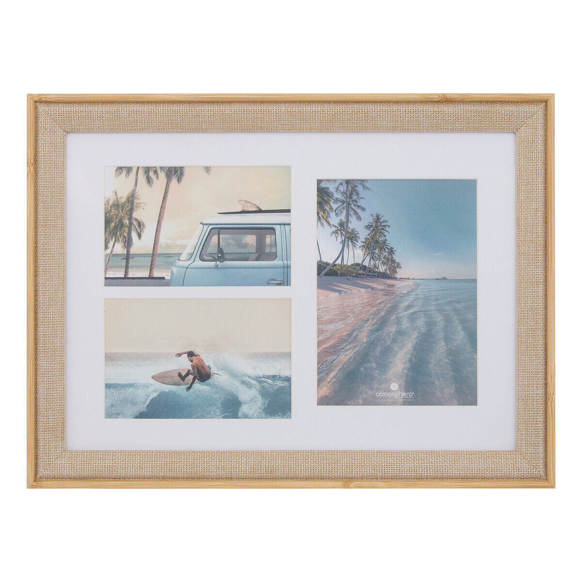 Multi photo frame ZERA beige, , large