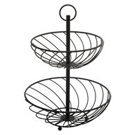 Frutero Metálico Negro C/2 Niveles 34x27