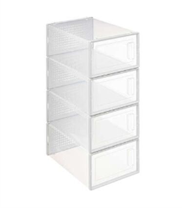 Juego De 4 Cajas Apilables P/Zapatos Stack , , large