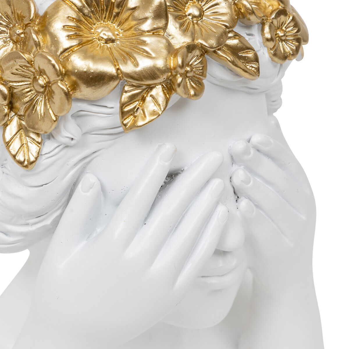 Estátua decorativa mulher WILD ROMANCE branca 22cm, , large