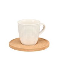 Set De 6 Tazas De Caf&eacute; Con Plato de Bamb&uacute;