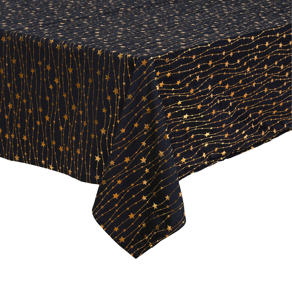 Toalha de mesa preto em em veludo com estrelas 140x240cm, , large