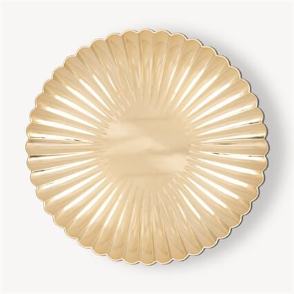 Prato marcador concha dourado 33cm, , large