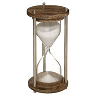 Reloj De Arena Metal/Vidrio/Madera 15Cm