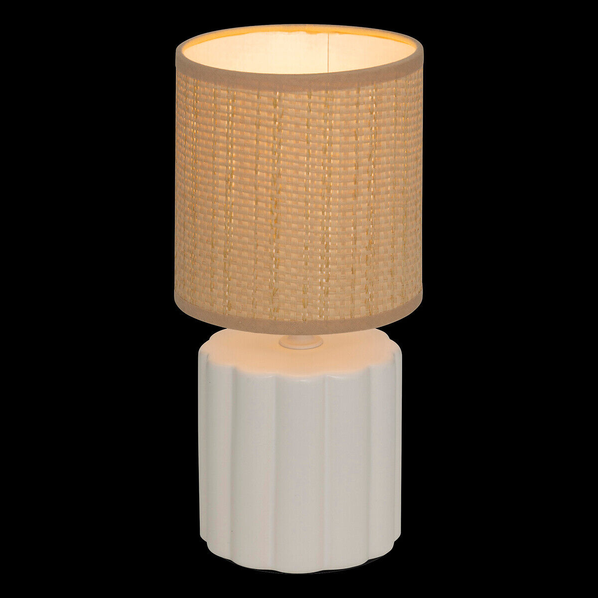 Candeeiro de mesa TYLIA branco em cerâmica, , large
