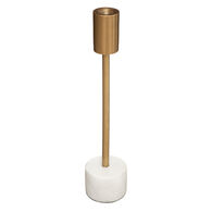 Candelabro Metal Dorado Base M&aacute;rmol 27Cm