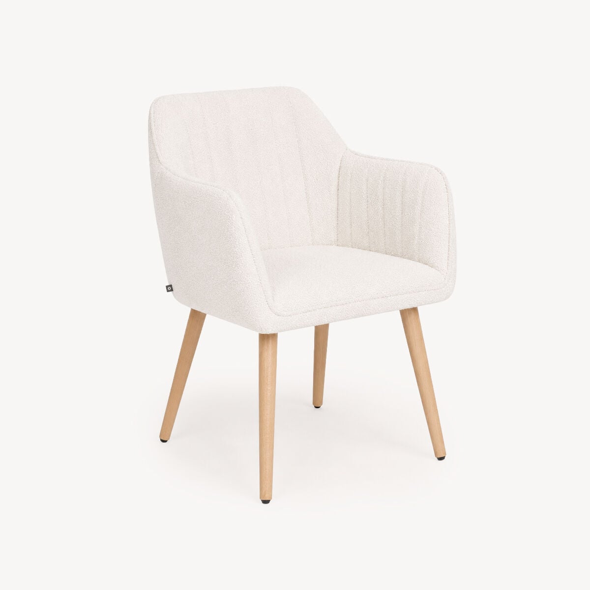 Cadeira VISOCA branca em bouclé 60x57x83,5cm, , large