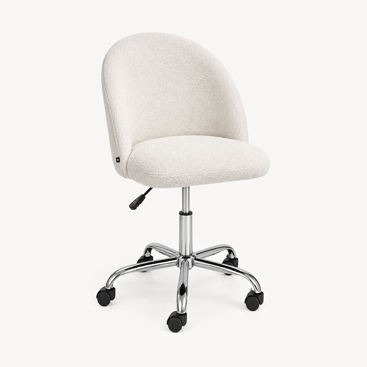 Cadeira para escritório GEOS branca de veludo, , large
