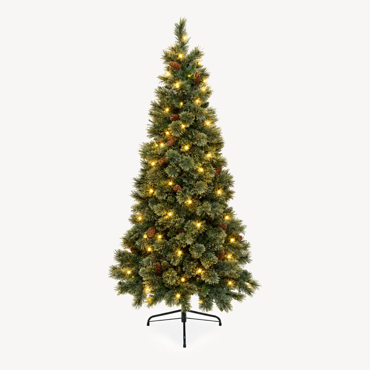 Christmas tree GLINTWOOD green with pine cones, , large