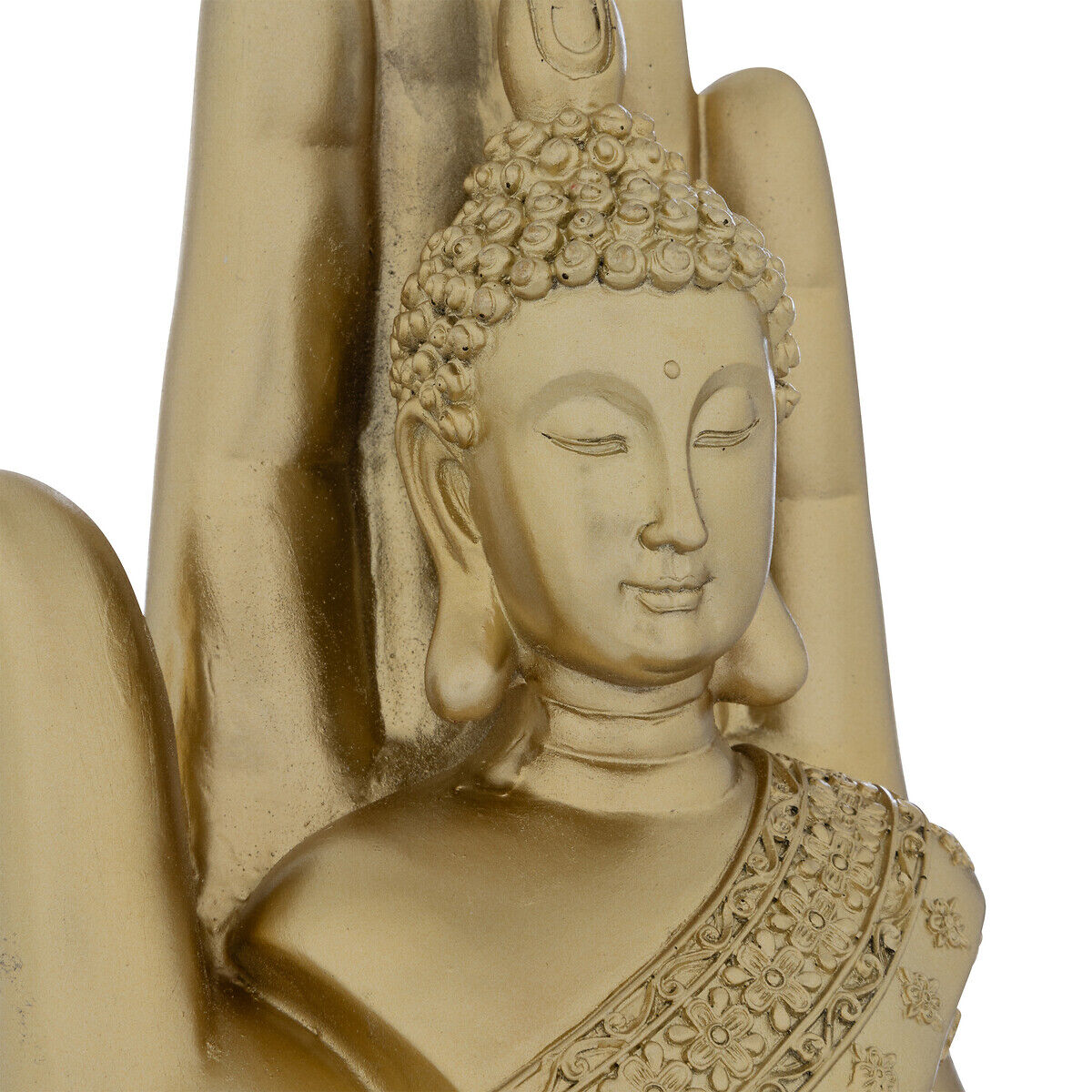 Estátua decoratica mão buda ANDY 18cm dourada, , large