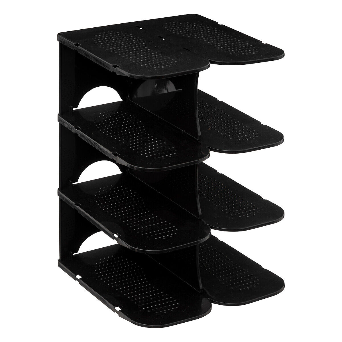 Suporte preto antiderrapante para 4 pares de sapato, , large
